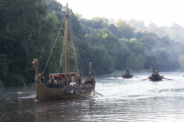 A shot from the Vikings series. Drakkars