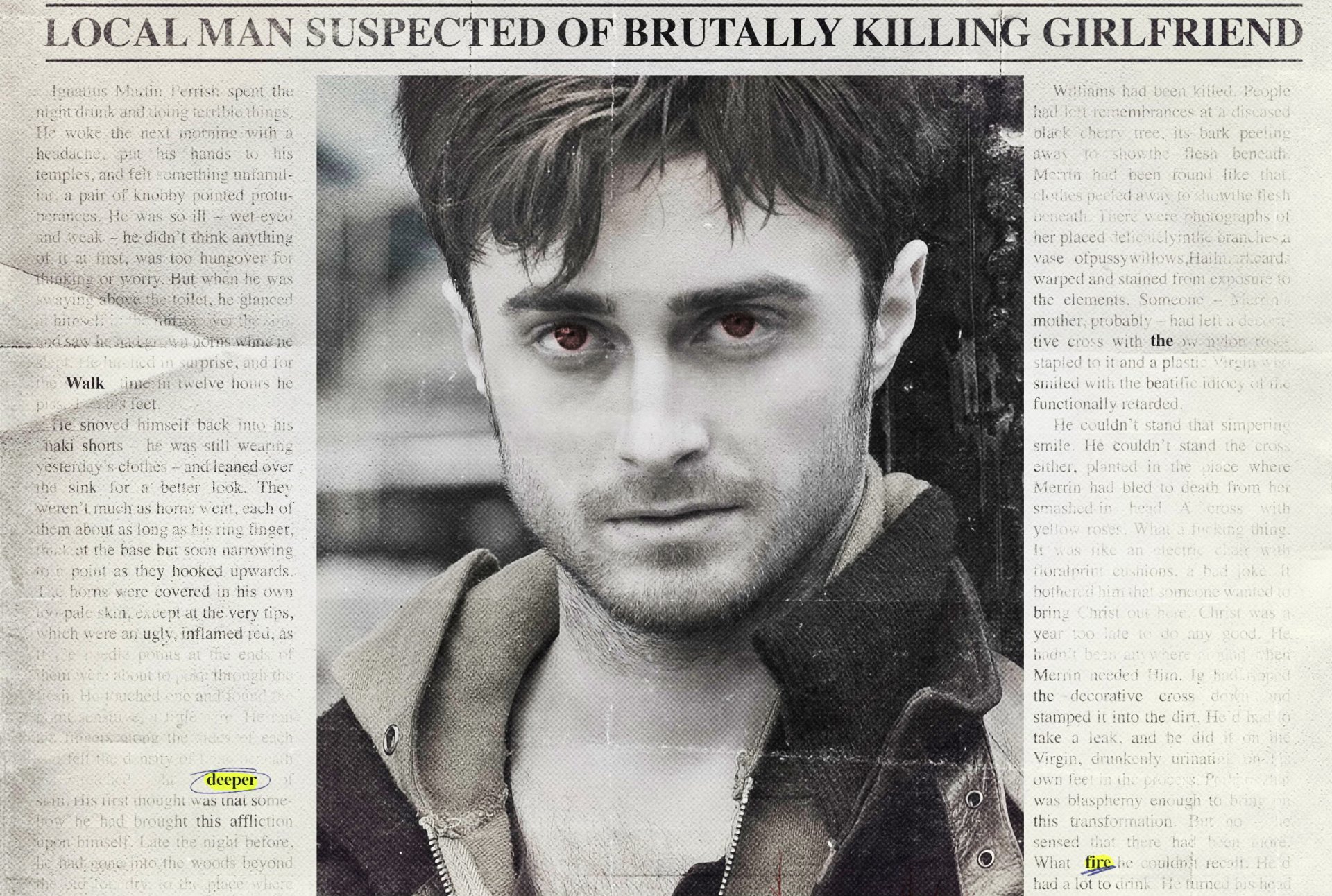 les cornes de daniel radcliffe