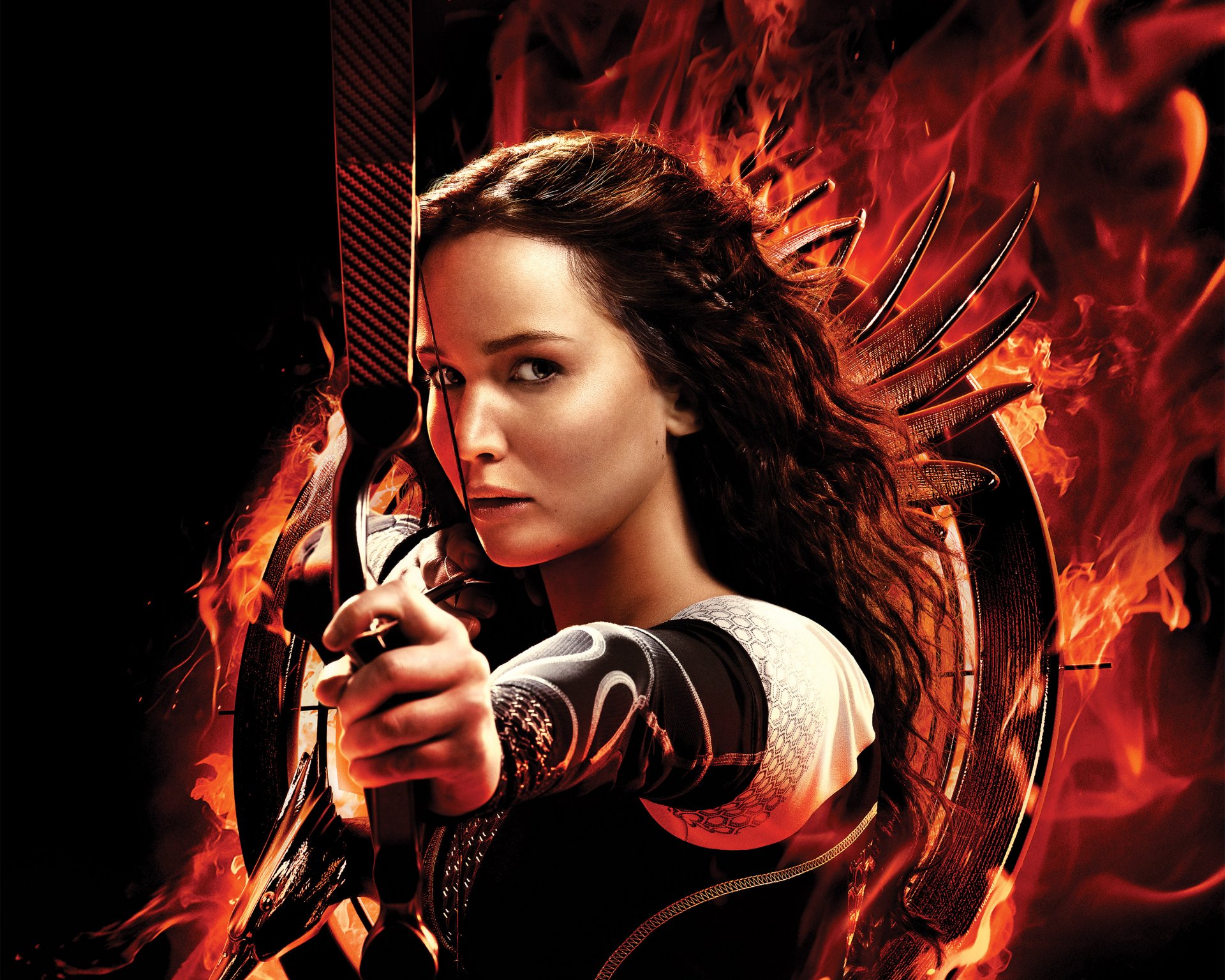 igrzyska śmierci wybuchnie płomień igrzyska śmierci 2 2013 film filmy film akcja przygoda sci-fi thriller fantasy jennifer lawrence katniss everdeen lionsgate kobieta dziewczyna czarny tło rzeczownik skała łuk strzałka broń