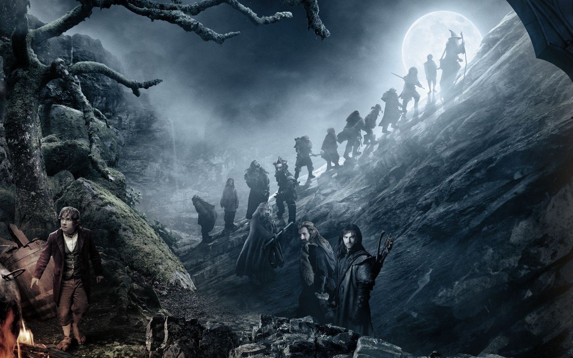 el hobbit un viaje inesperado gandalf bilbo thorin fili kili enanos