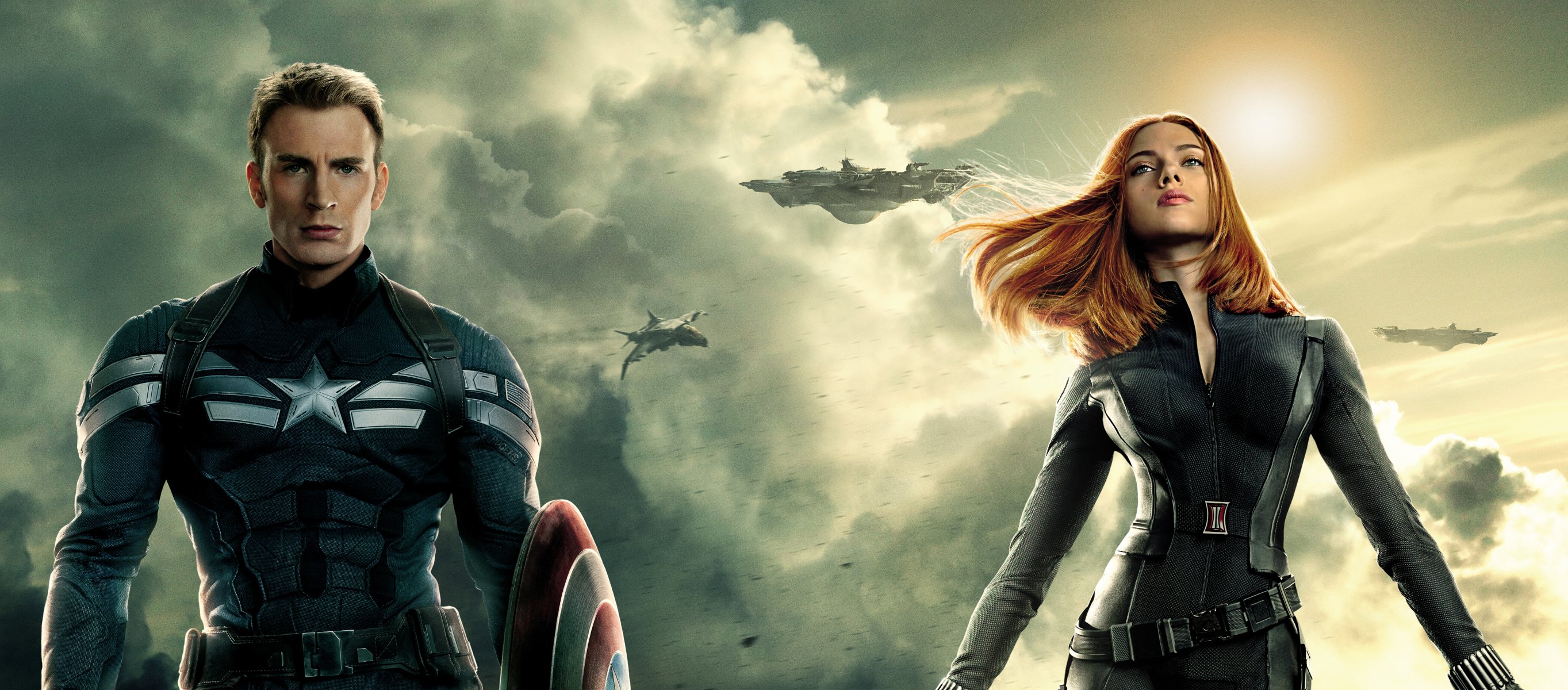 kapitan ameryka 2 kapitan ameryka zimowy żołnierz film film 2014 chris evans steve rogers scarlett johansson czarna wdowa natasha romanoff czerwone włosy marvel rozrywka mężczyźni dziewczyna zbroja barbarzyńcy żołnierze broń tarcza samoloty okręt wojenny pancernik d