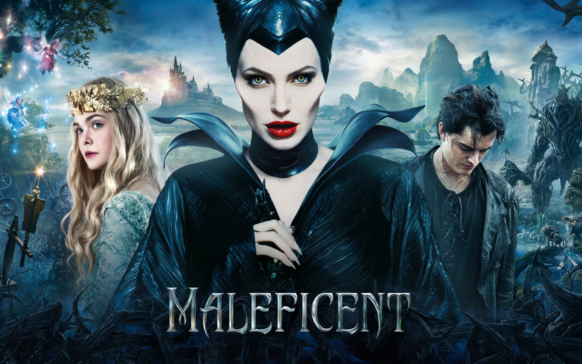 maleficent кино анджелина джоли брентон туэйтс элли фаннинг