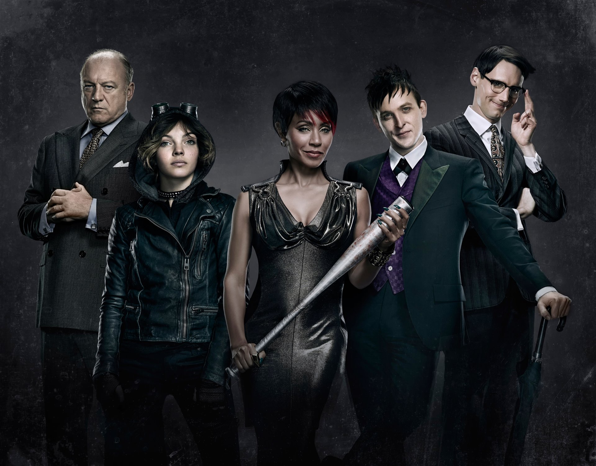 gotham 2014 il buono il male l inizio bicondova selina kyle robin lord taylor oswald cobblepot jada pinkett smith pesce mooney