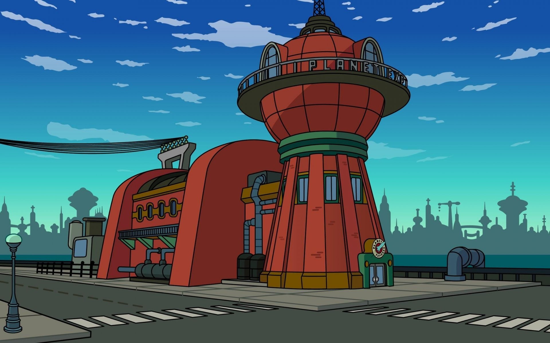 futurama planet express edificio calle