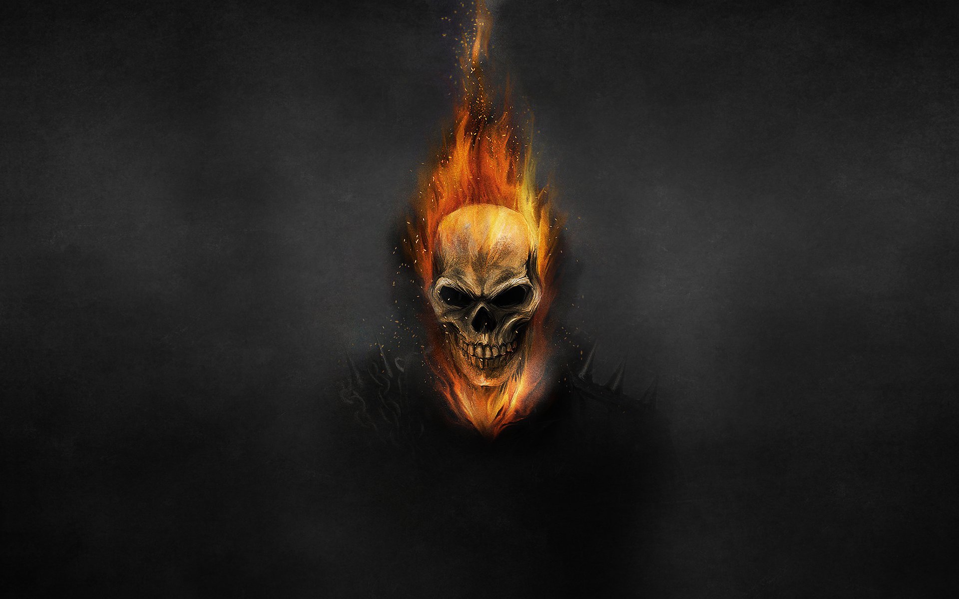 ghost rider ghost rider skeleton skull fire chain dark background