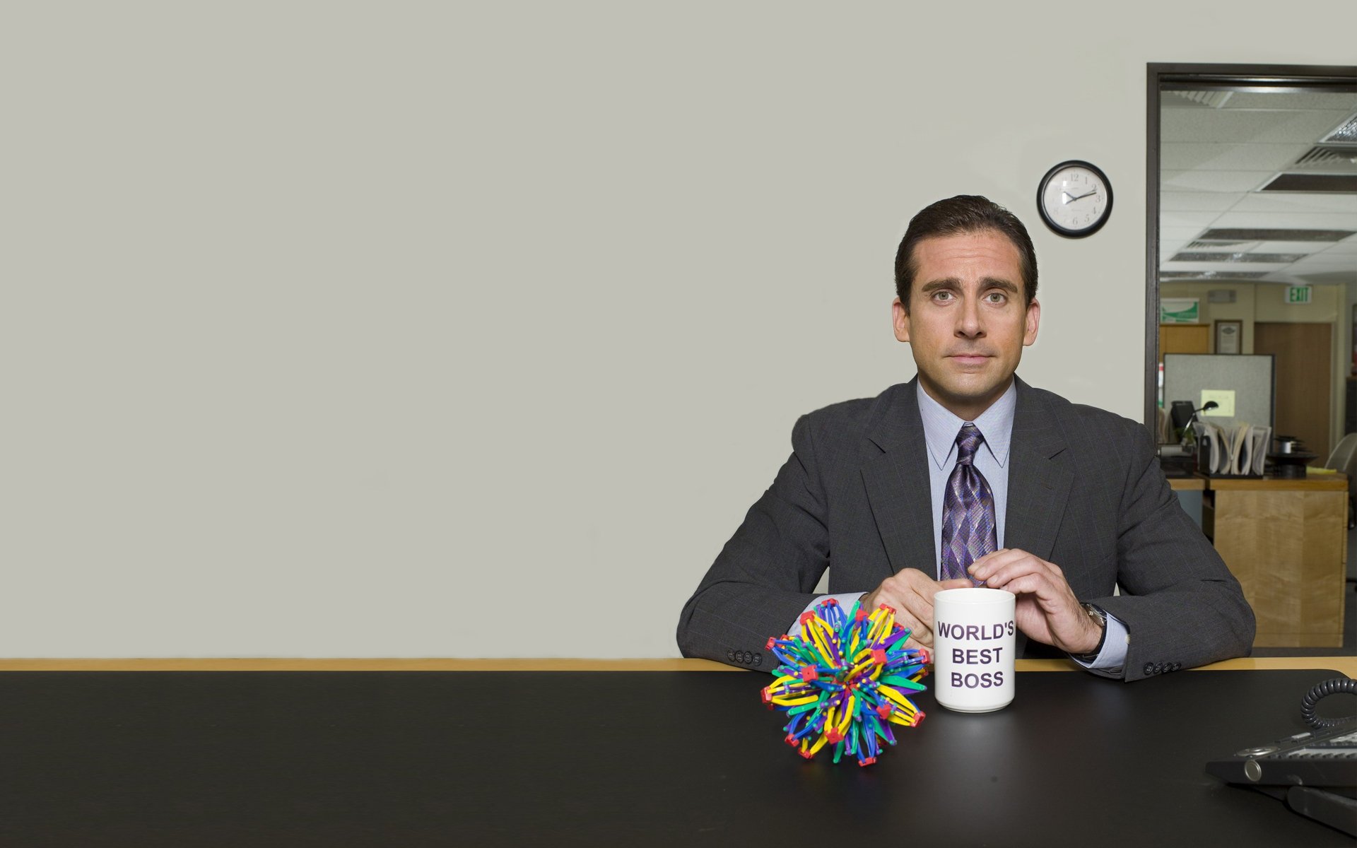 ufficio ufficio serie tv steve carell capo tazza porta orologio scrivania iscrizione telefono