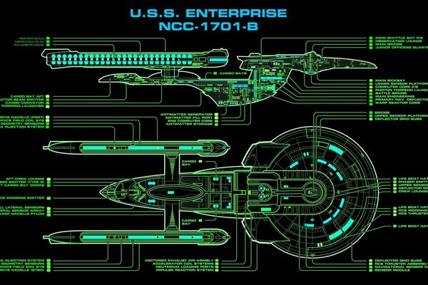 Disegno della nave stellare ns-1701-b