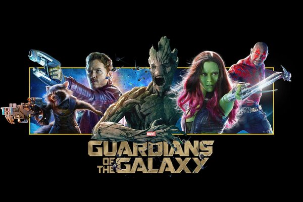 Wächter der Galaxie oder Star Lord Gamora. Batista Wing Drax Disruptor Raccoon Raccoon mit: Chris pratt , Zoe Saldana, Vin Diesel Groth , bradley Cooper und Peter quill 