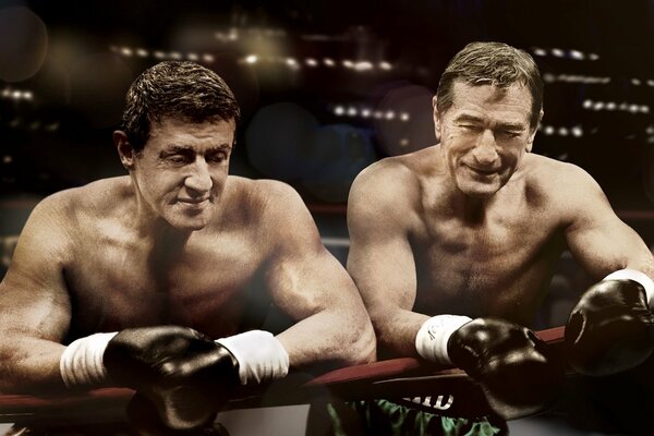 De Niro y Stallone en el Ring con guantes