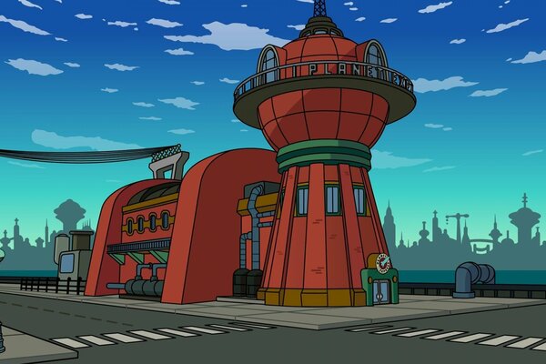 Futurama Cartoon street building