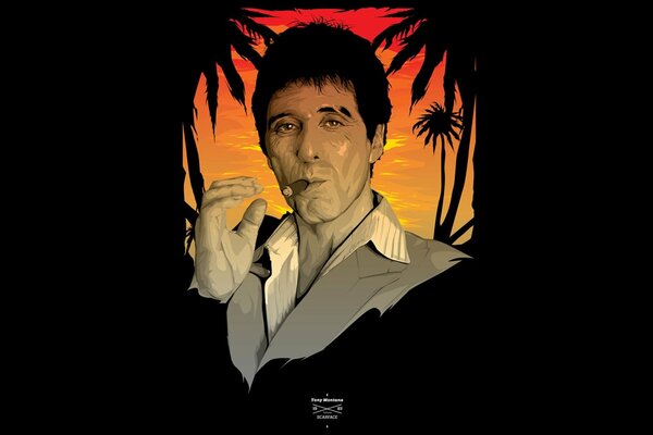 Tony Montana avec cicatrice