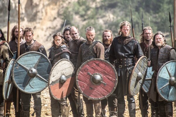 The epic series Vikings. Men with beards