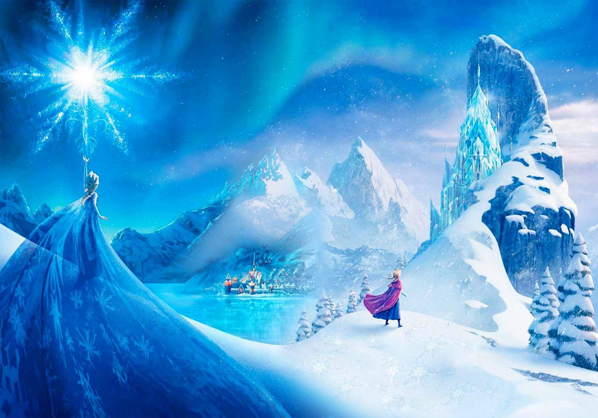 frozen walt disney 2013 reino arendelle reina elsa princesa anna frozen animación arendelle nieve copo de nieve estrella montañas castillo de hielo ciudad