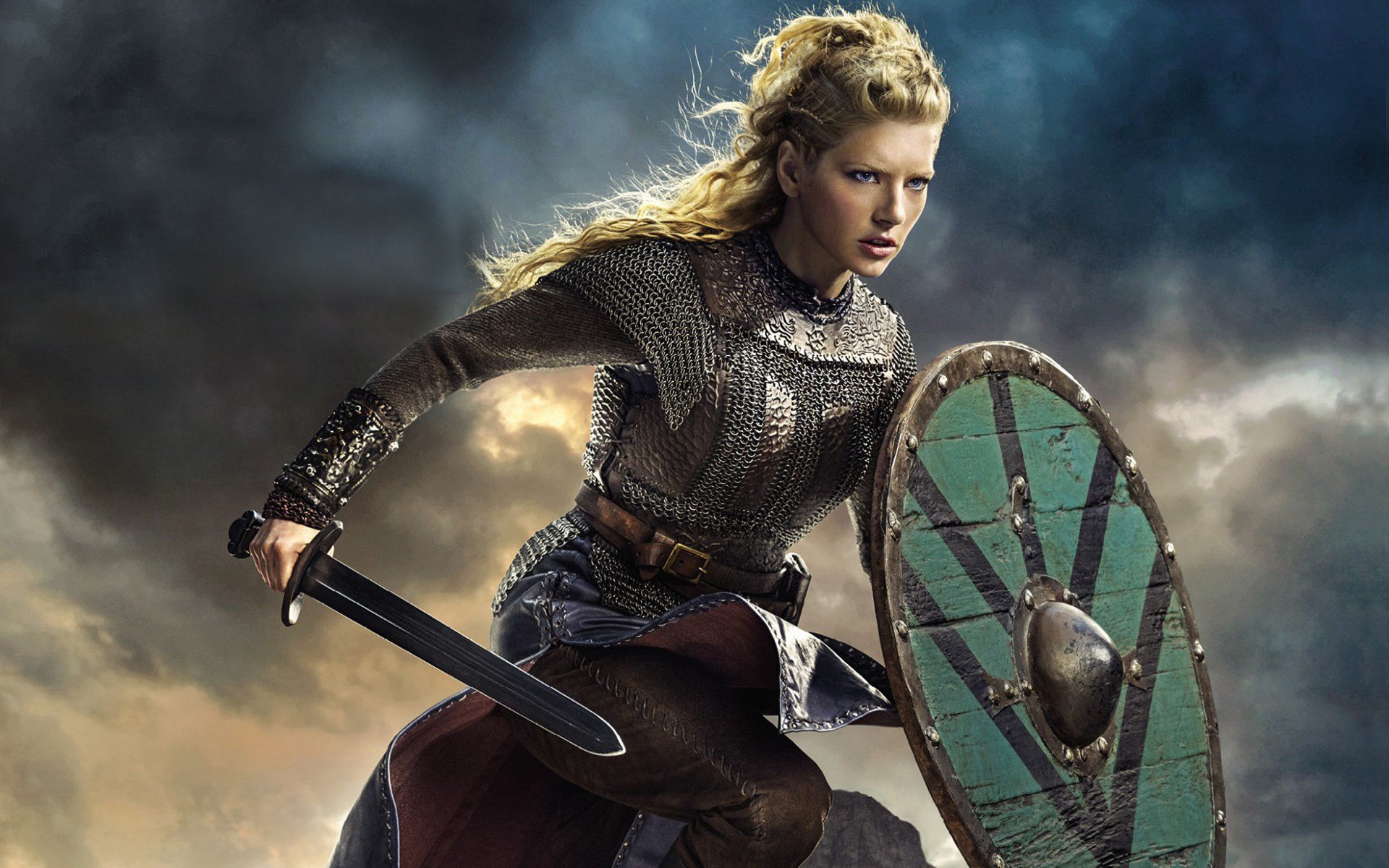 vichinghi serie tv storico dramma catherine winnick lagertha spada scudo cielo