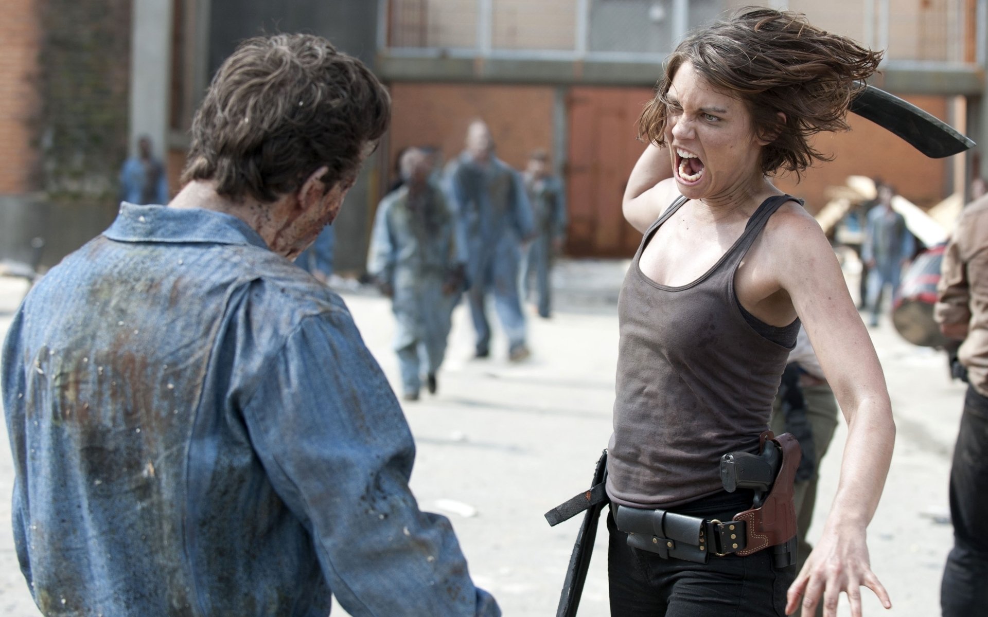 morti che camminano morti che camminano serie tv zombie maggie green attrice lauren cohan lauren cohan prigione sfondo