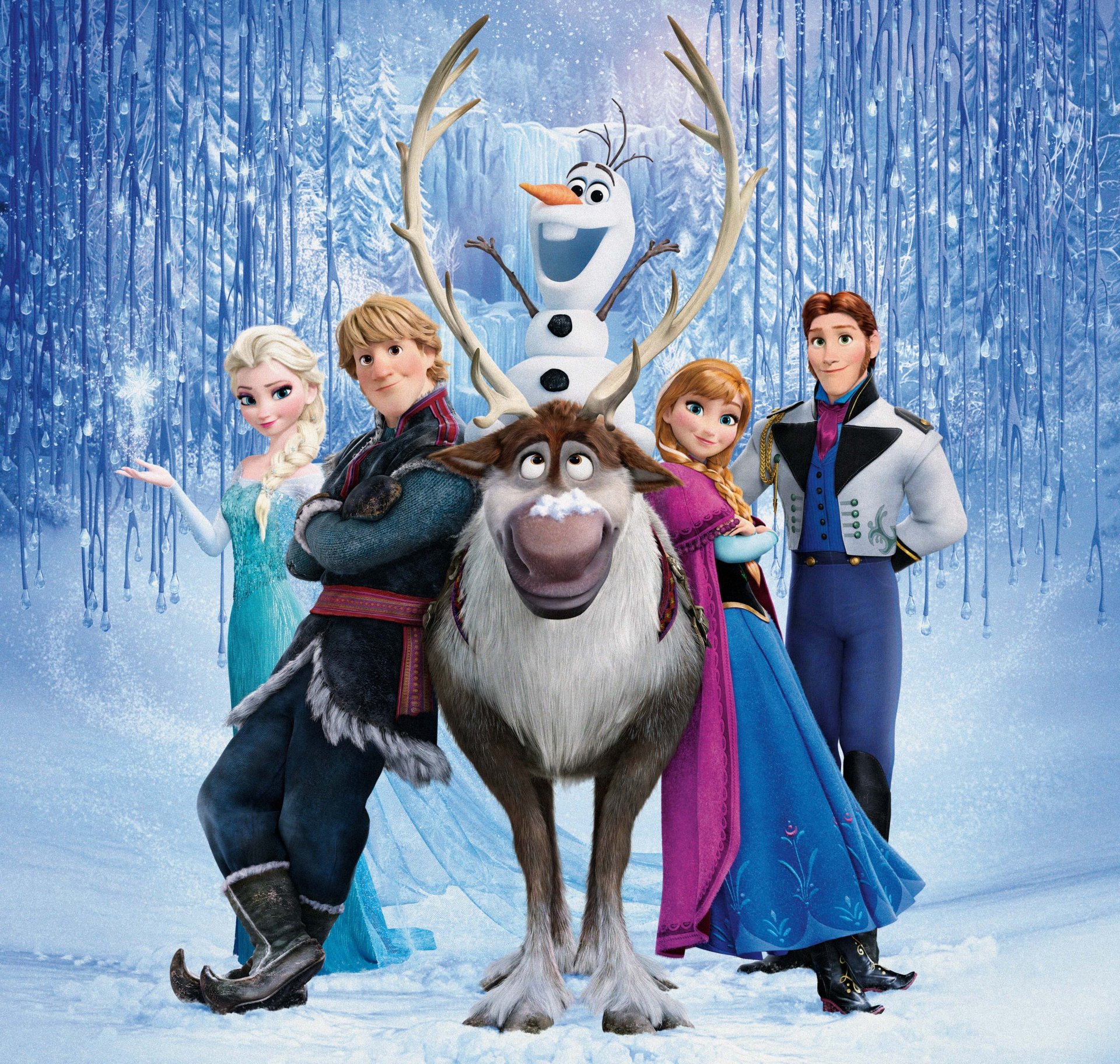 frozen walt disney 2013 arendelle elsa hans anna kristoff sven olaf frozen animación arendelle reino nieve copos de nieve castillo de hielo reina hans ciervo muñeco de nieve princesa
