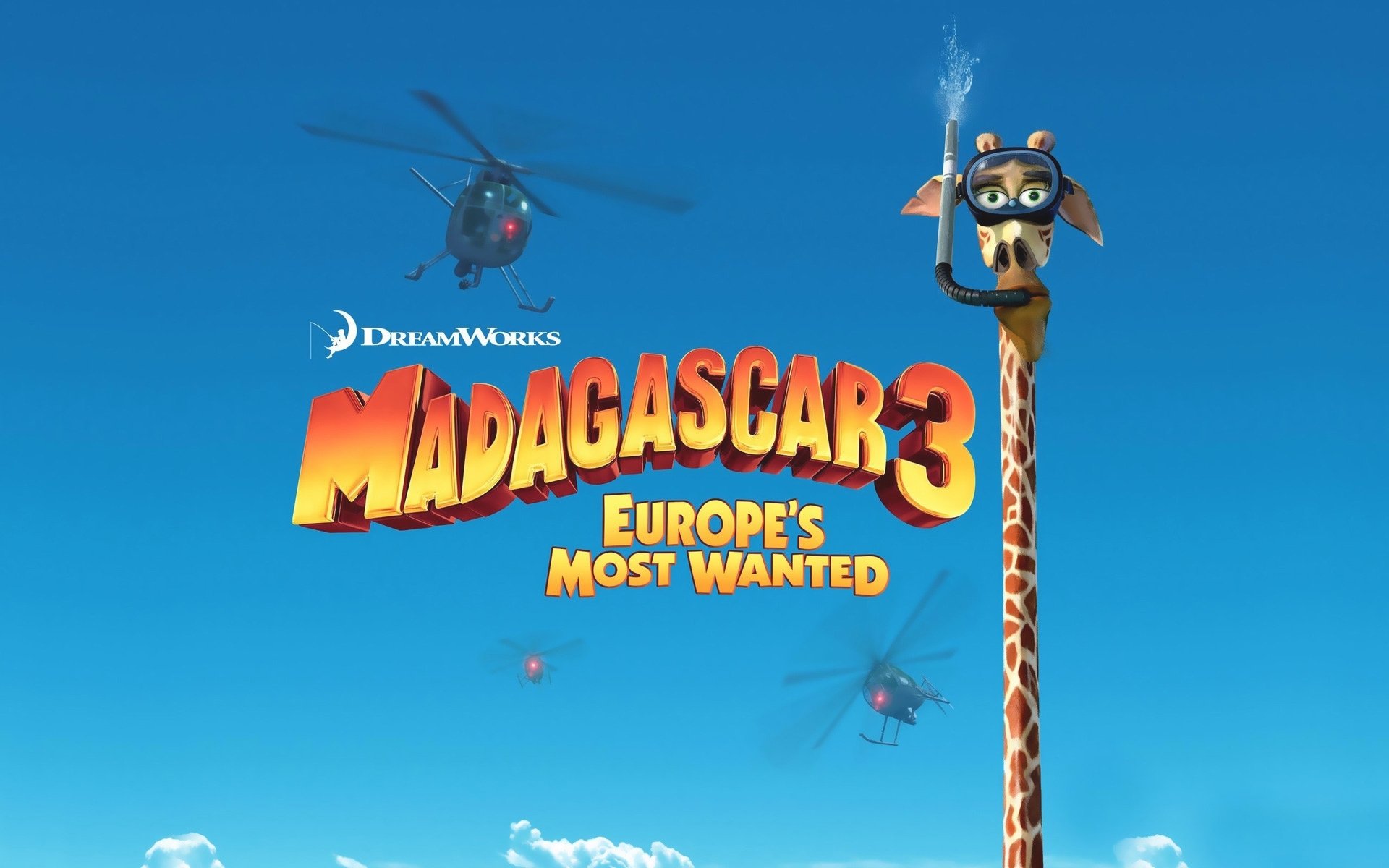 madagascar europe dessin animé girafe melman mer ciel hélicoptères studios dreamwork