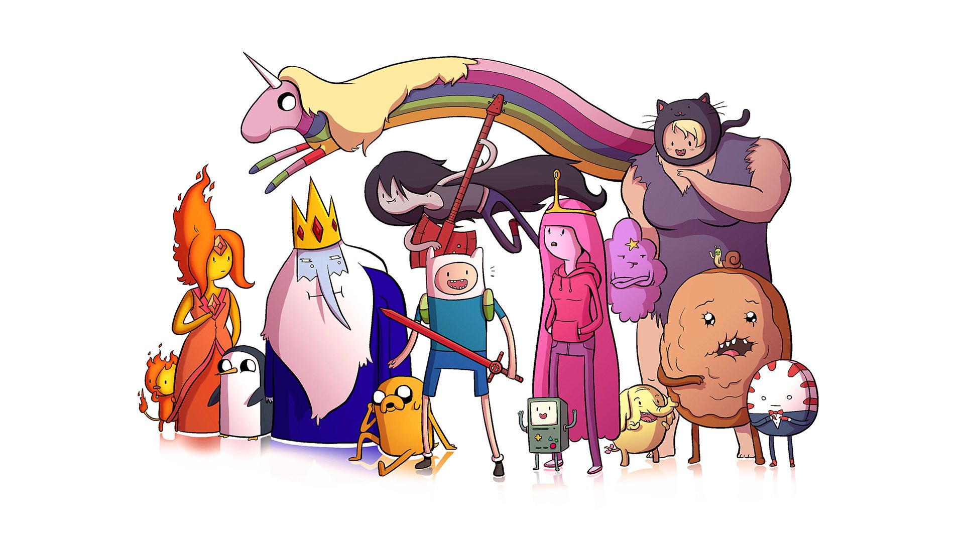 czasy przygody finn man jake księżniczka guma do żucia dame rainicorn ice king marceline grudkowate przestrzeń księżniczka bmo płomień księżniczka mint butler trunks susan strong gunther adventure time