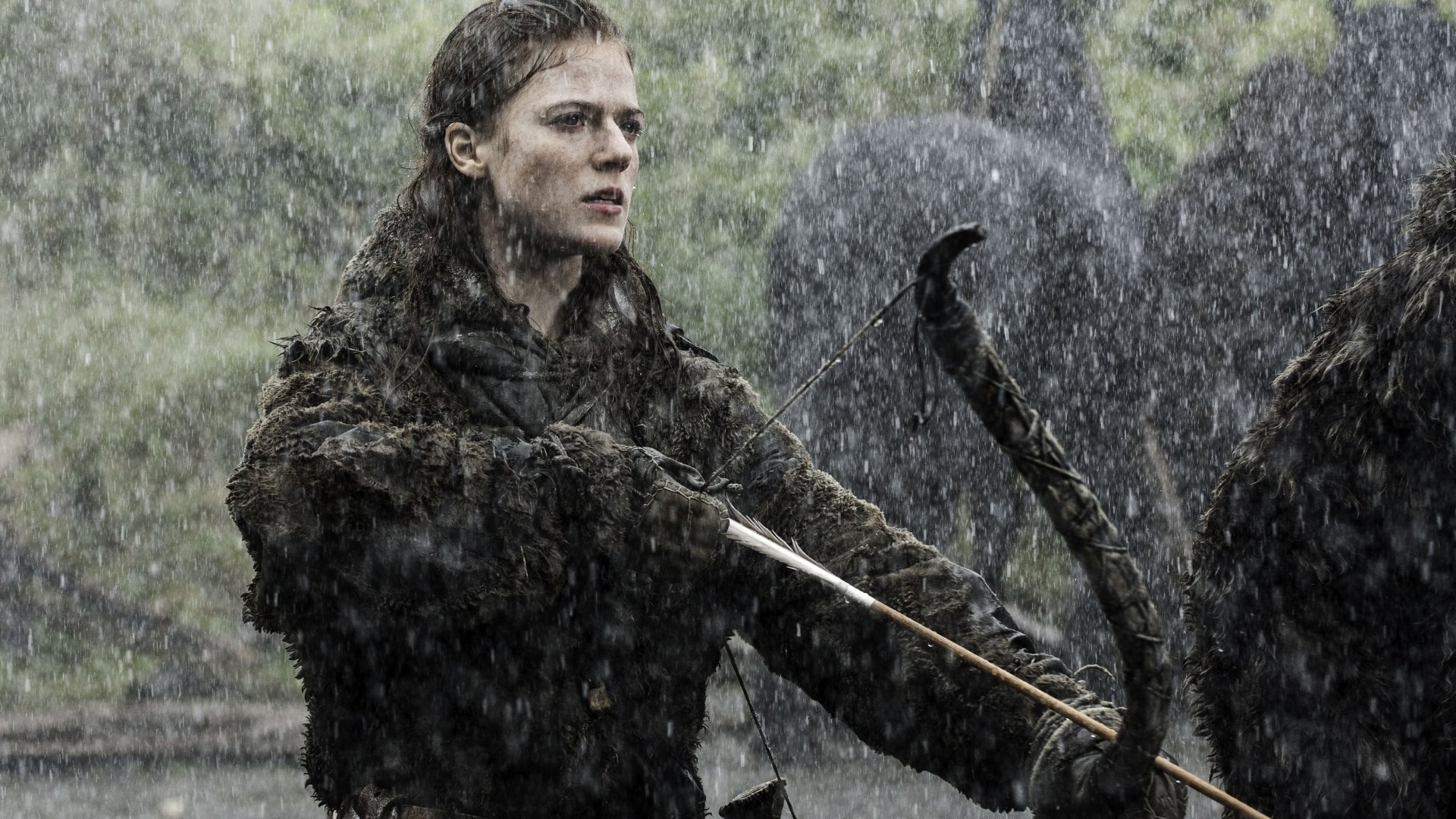 juego de tronos ygritte rose leslie chica lluvia arco