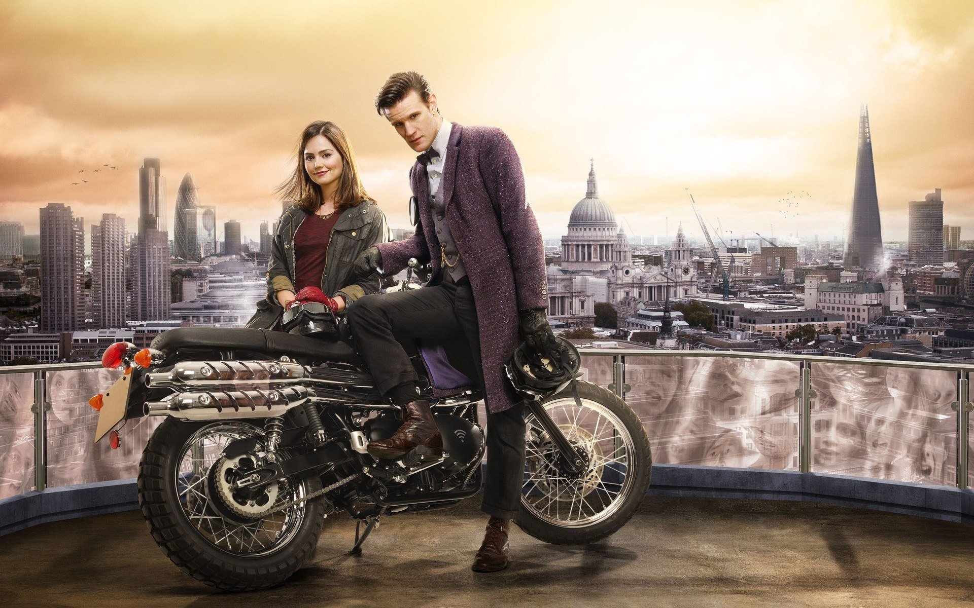 doctor who matt smith jenna louise coleman jenna-louise coleman bike london