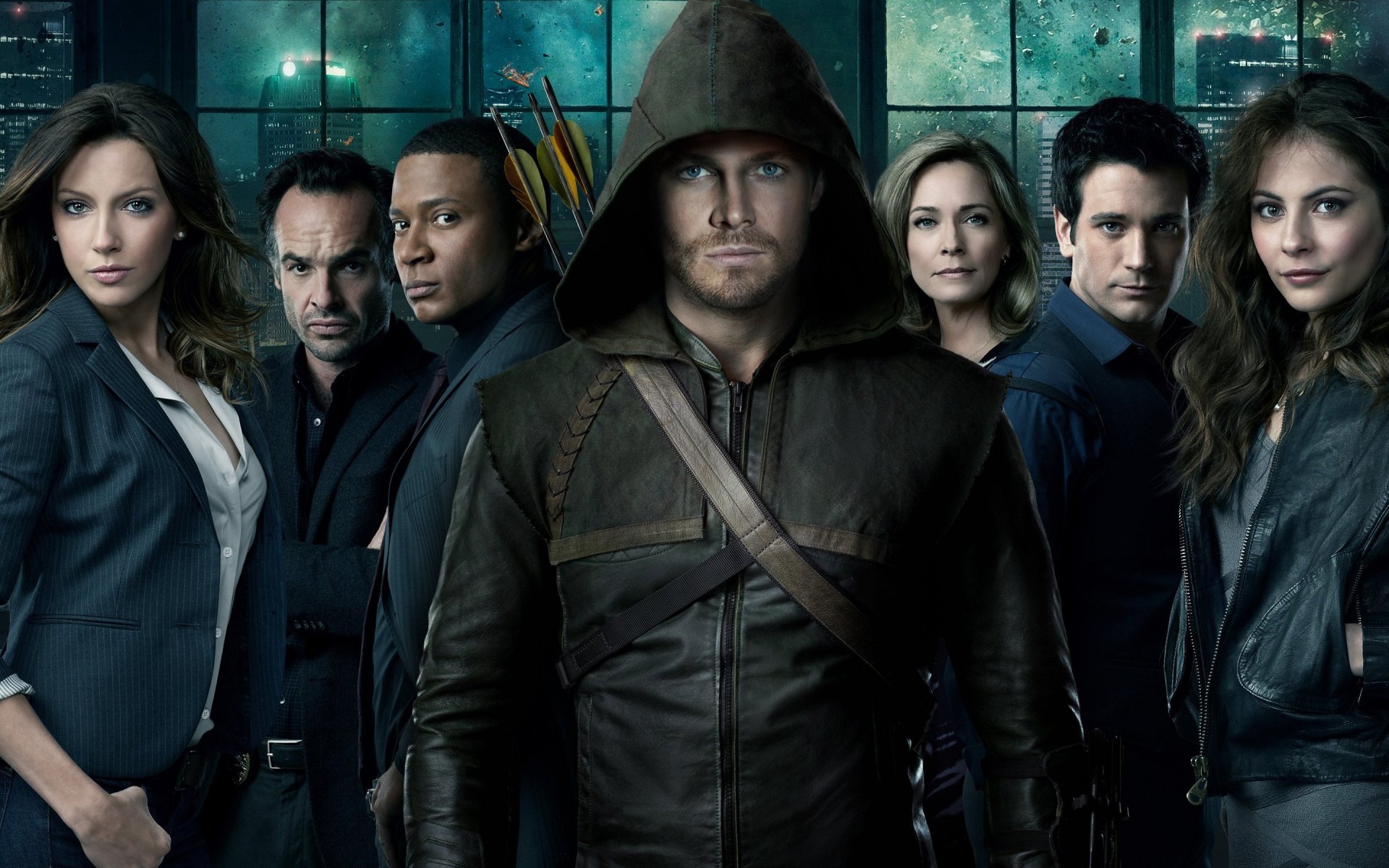 pfeil pfeil grüner pfeil oliver queen tv tv-serie amell katie cassidy colin donnell will holland david ramsey suzanne thompson cw ctv dc comic