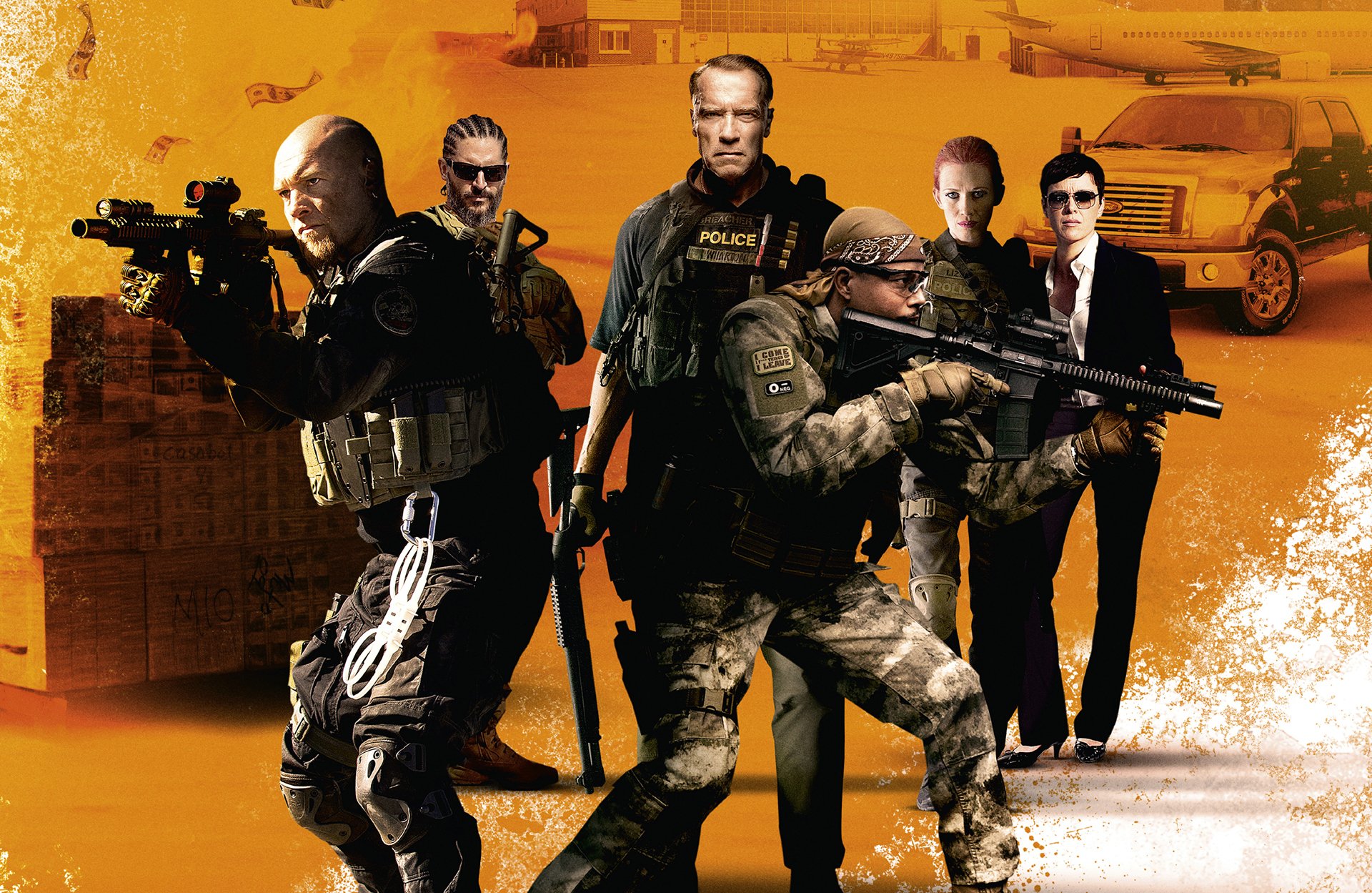 sabotage arnold schwarzenegger john breacher wharton sam worthington das biest terrence howard zucker joe manganello manganello grinder