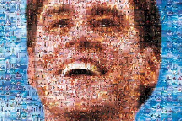 Mosaico di ritratti di Jimm Carrey