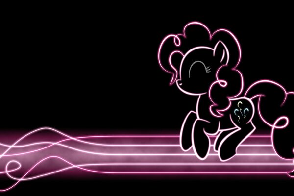 Electric silhouette of a small pony