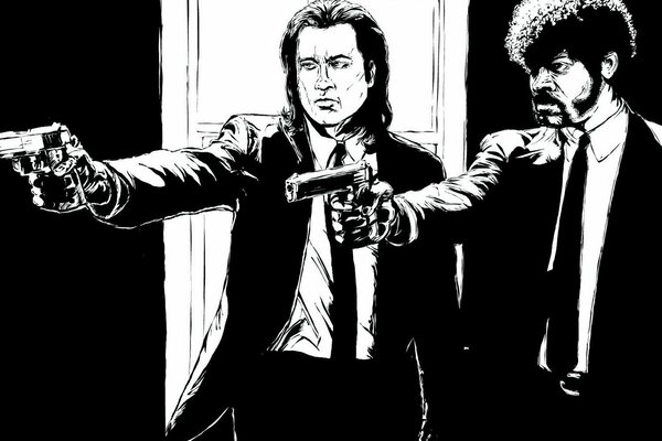 Blanco y negro Fan Art Pulp Fiction