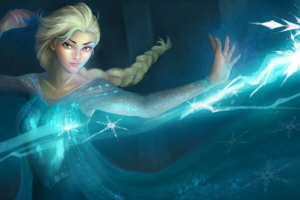 Fan Art Elsa de dibujos animados Frozen