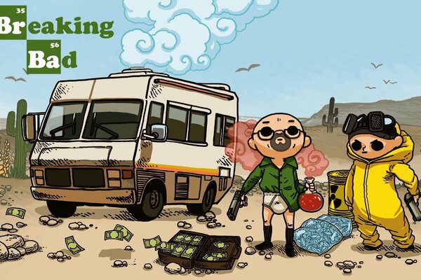 Cartoon screensaver breaking bad