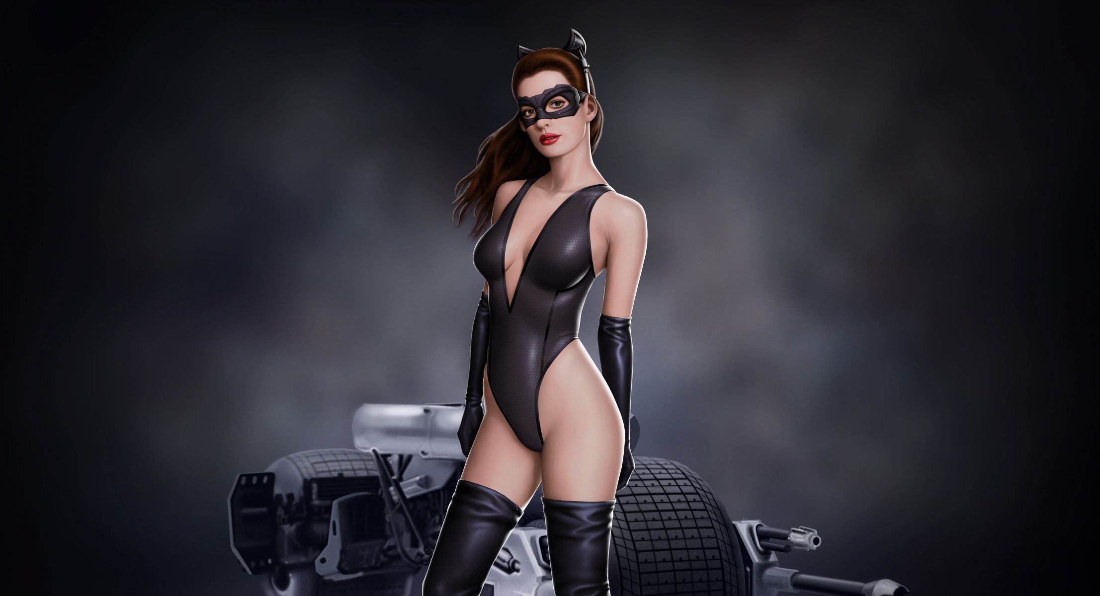 anne hathaway batman catwoman arte arte sguardo maschera