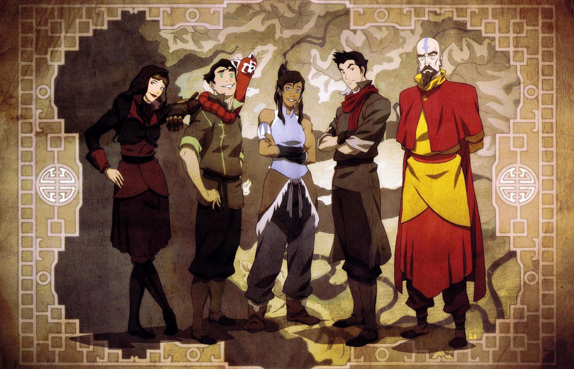 légende de korra avatar: légende de korra korra avatar avatar asami sato bolin mako tenzin pabu amis carte