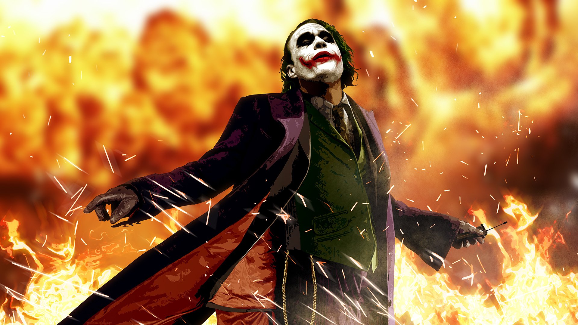 joker joker heath ledger flame