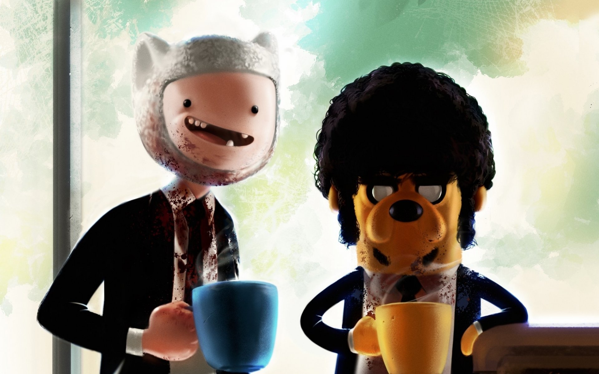 adventure time time adventures finn jake parody pulp fiction