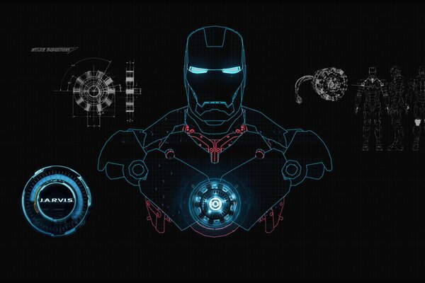 Fondo de pantalla en forma de una imagen gráfica de Iron Man