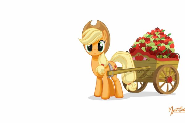 Apple Jack bringt Äpfel auf den Wagen