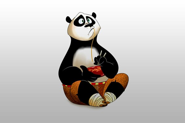 Arte Kung Fu Panda sobre fondo blanco