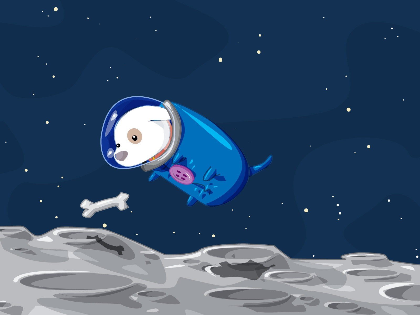 vector dog space