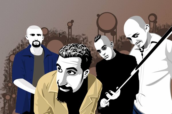 Drawing of the famous band System of a Down