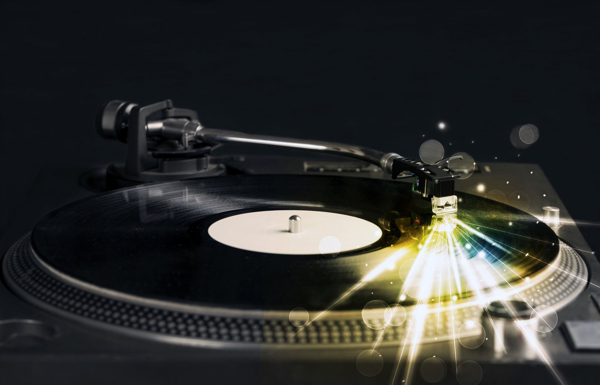 music musical instrument tools album vinyl record the player glow line light dj scratch scratching sound night club party music fan creative vintage retro bokeh wallpaper
