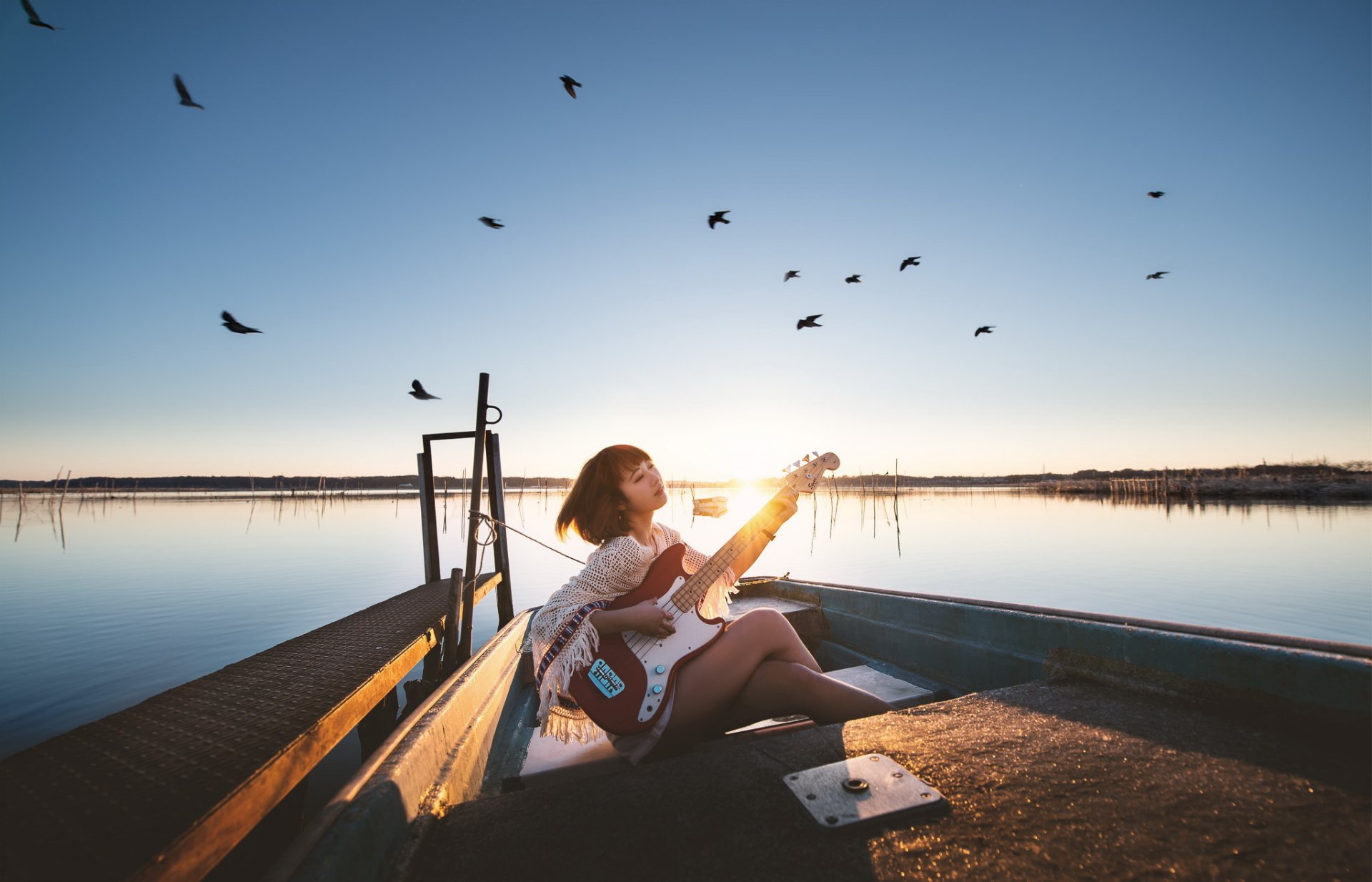 mädchen gitarre musik