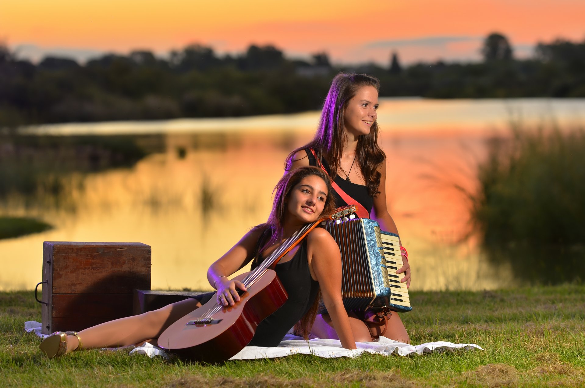 mädchen gitarre musik stimmung