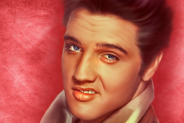 Ritratto del Re del rock and Roll Elvis Presley