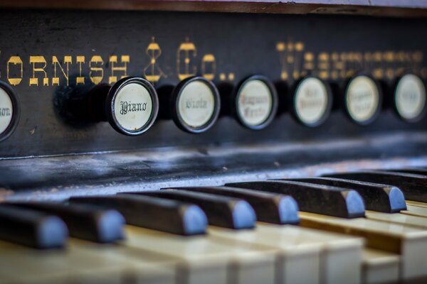 The keys of an old beautiful organ