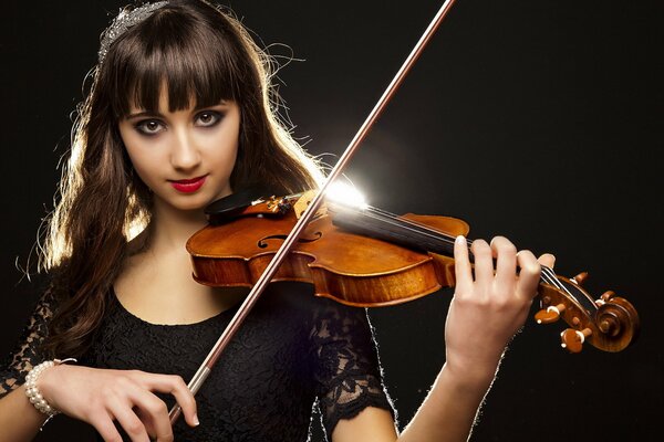 Portrait d une jeune fille jouant du violon