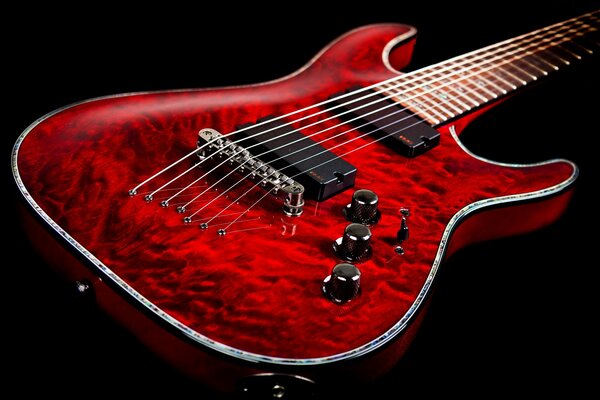 Dear red musical guitar