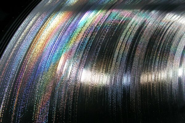 Disque vinyle musical arc-en-ciel. Disque multicolore