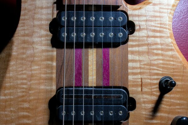 Guitar strings close up