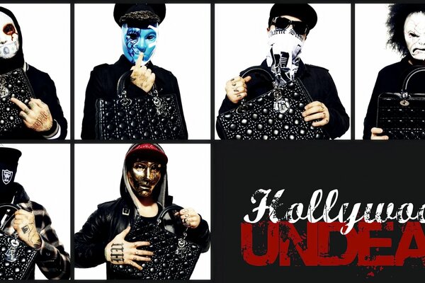 Hollywood undead band-rap-rock songs, at the junction of hip-hop and alternative rock